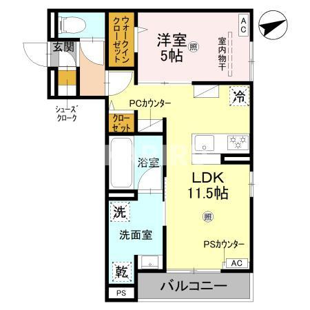 クラシスト勝山北の間取り