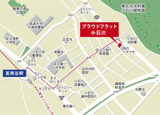 【地図】プラウドフラット小石川