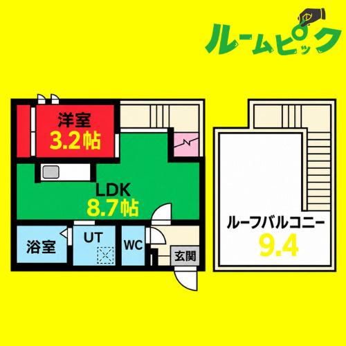 GRANDTIC Reine上飯田　名古屋市賃貸　仲介手数料無料の間取り