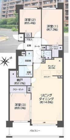 平岡フォレストタウンファミールハイツ2番館の間取り
