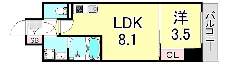 LIVIAZ KOBE LaMerの間取り