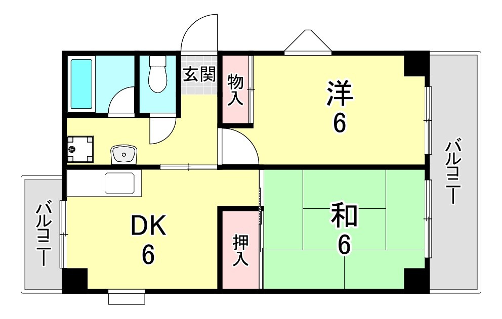 白い小さなマンション六甲の間取り