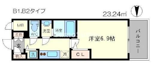エスリード松屋町SOUTHの間取り