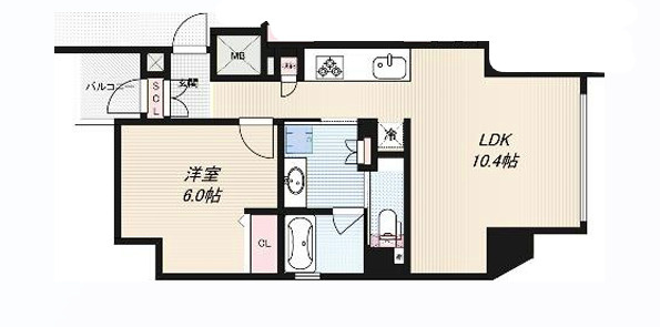 RIDGE北堀江（旧ルクレ北堀江）の間取り