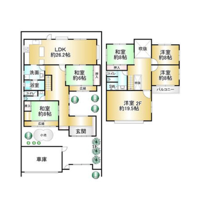 下鴨膳部町和風邸宅の間取り