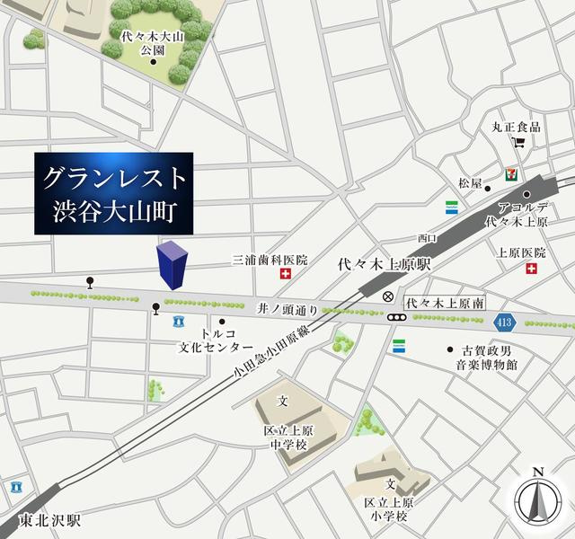 グランレスト渋谷大山町の地図