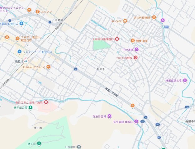東近江市佐野町　第8期　新築一戸建ての地図