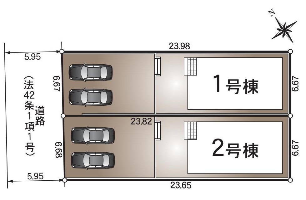 碧南市宮町6丁目289番の一部『仲介手数料無料』新築一戸建て・建売の区画図