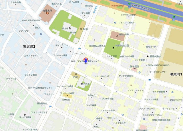 ネバーランド西宮鳴尾ソレイユの地図