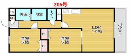 フェリオ永田の間取り