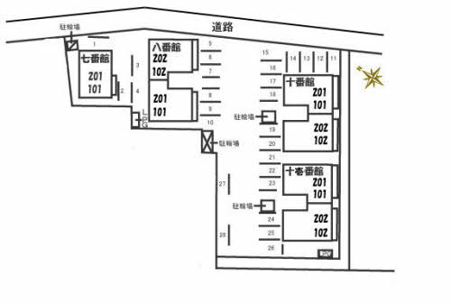 シャーメゾン湊　七番館の駐車場