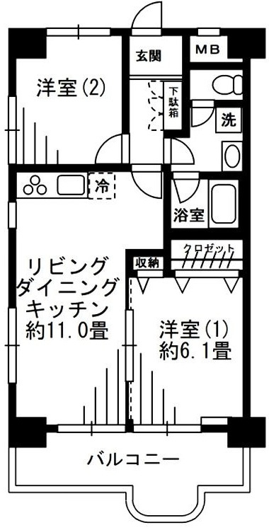 SOCIETY KIYOSUMI-SHIRAKAWAの間取り|間取りです。