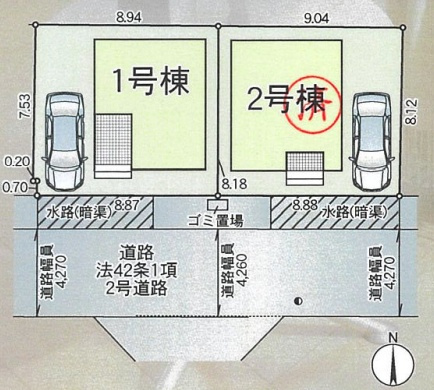 高槻市郡家新町　第1期　新築一戸建ての区画図|全２区画