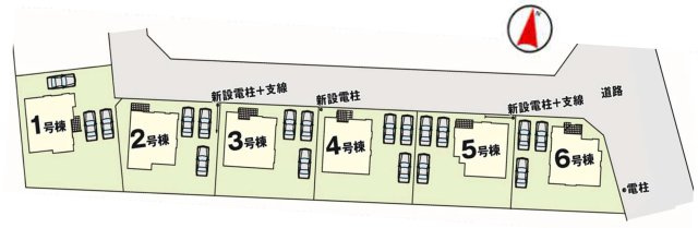 【LIGARE】宇都宮市細谷町 第3期 全6棟の区画図