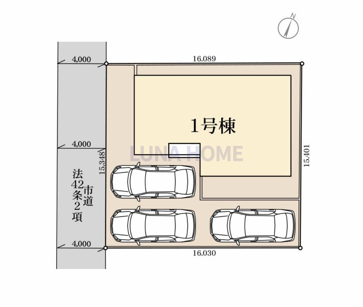 第1石岡市東光台　新築戸建の区画図