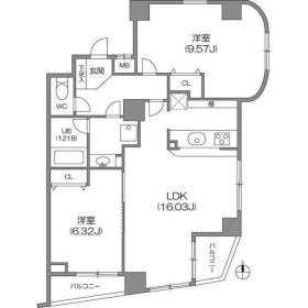 新宿区下落合３丁目の賃貸マンションの間取り