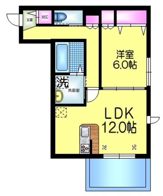 コルティーレ本中山の間取り|★角部屋★二面採光★