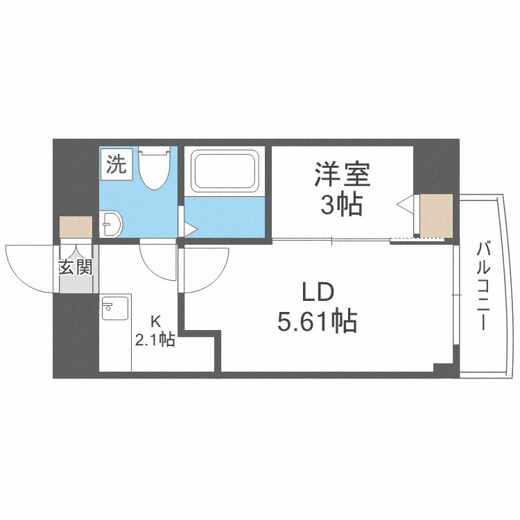 大阪市中央区上汐１丁目の賃貸マンションの間取り