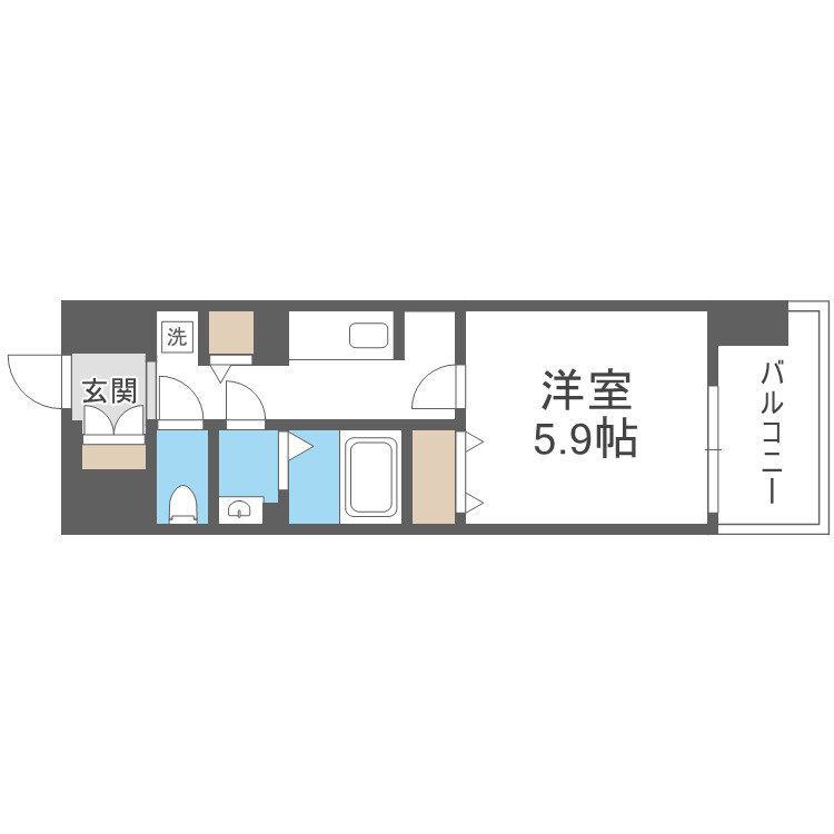 大阪市福島区玉川４丁目の賃貸マンションの間取り
