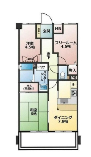 姫路市飾磨区今在家４丁目の中古マンションの間取り