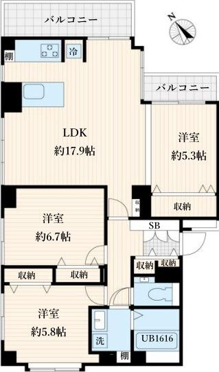 高輪ハイツの間取り