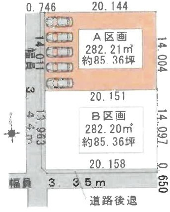 ６６９０２　岐阜市東鶉６丁目分譲地の区画図