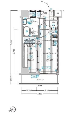 ブライズ調布飛田給の間取り