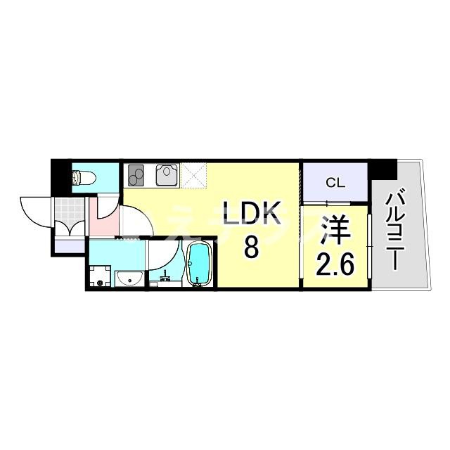 セレニテ神戸元町プリエの間取り