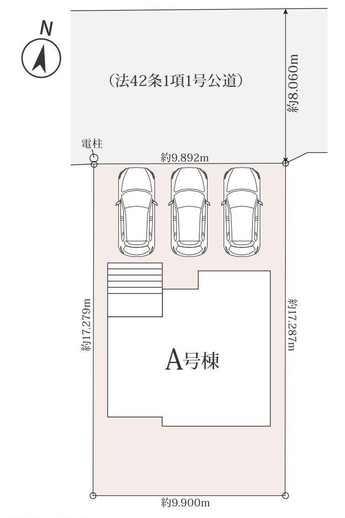 東海市荒尾町奥曽山1-41『仲介手数料無料』新築一戸建て・建売の区画図