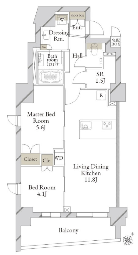 文京区千石４丁目の賃貸マンションの間取り