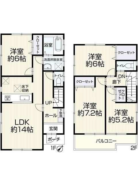 川越市砂新田　中古戸建ての間取り