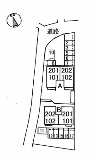 ハイツフロイデ　A棟の区画図