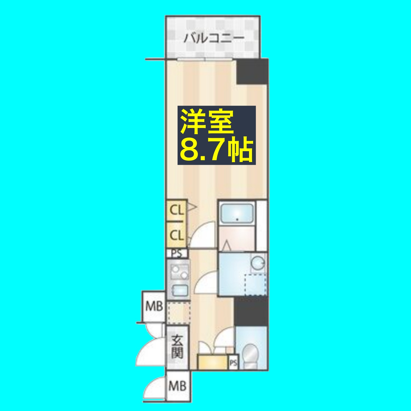 S-RESIDENCE神宮西駅前ascent(アセント)の間取り