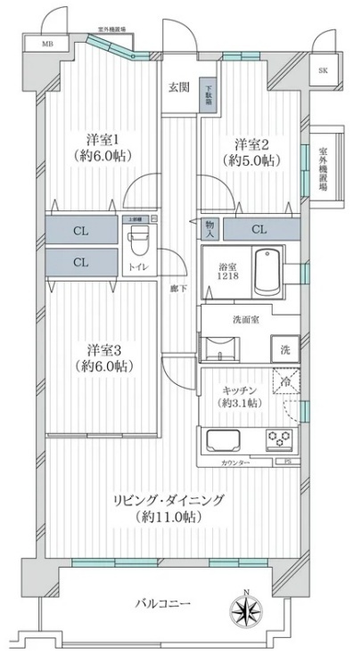 グレーシィ須磨アルテピアIII番街１期棟の間取り
