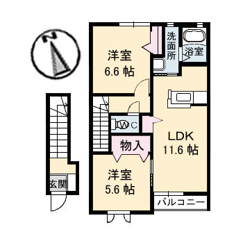 シャーメゾン大山B棟の間取り