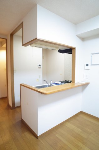 【キッチン】 | グローバルジョイ弐番館 | カウンターキッチンはお料理しながら、お部屋の中が見えていいね。