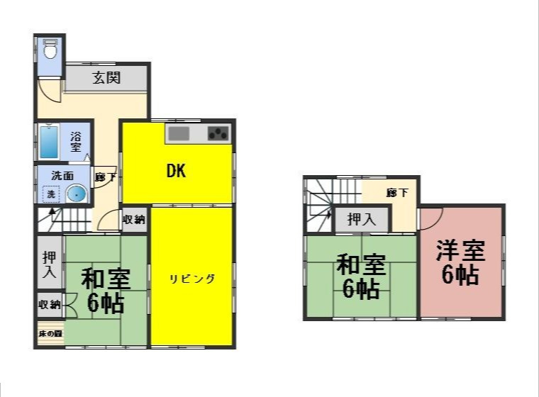 ６７３４１　岐阜市粟野中古戸建の間取り