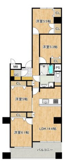 【間取り】 | かもめ第１コーポ１２号棟 | 【南向き日当たり良好】明るいお住まいは家族の笑顔も増えそうですね！是非現地にてご体感ください！