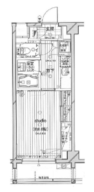ダイナシティ池上の間取り|南向きバルコニーの1K洋室6.6帖
大きめクローゼットとカウンターがポイント！