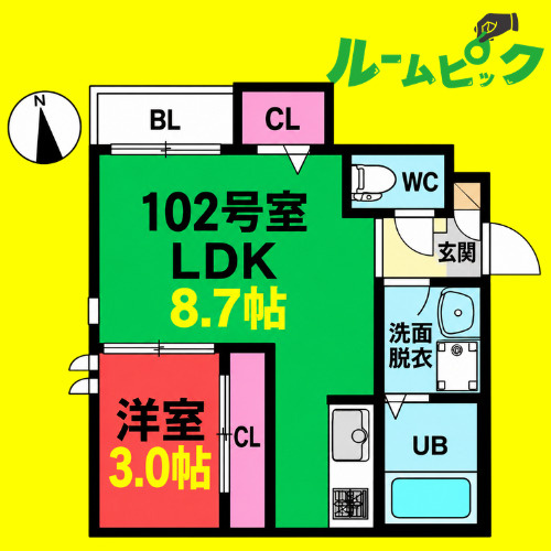 Grandtic Tove　名古屋市賃貸　仲介手数料無料の間取り