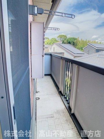北九州市八幡西区真名子２丁目のアパートのバルコニー