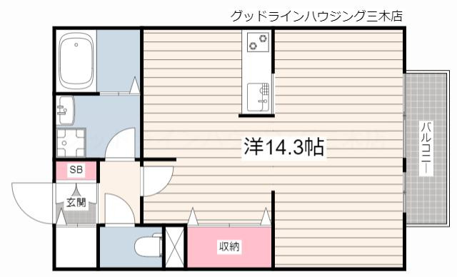 サニーハイツ ミキA棟の間取り