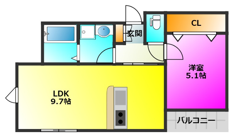 メゾンクレール筑紫通りの間取り