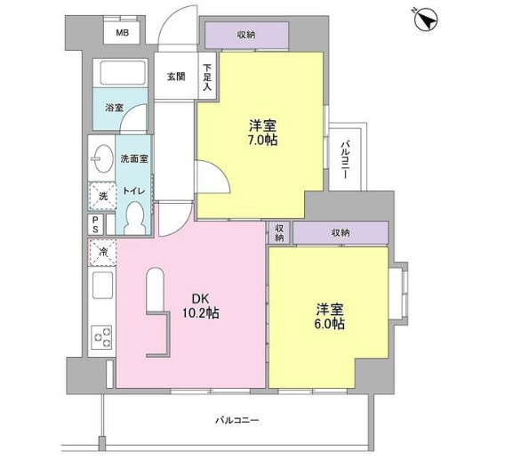 北区滝野川５丁目の賃貸マンションの間取り