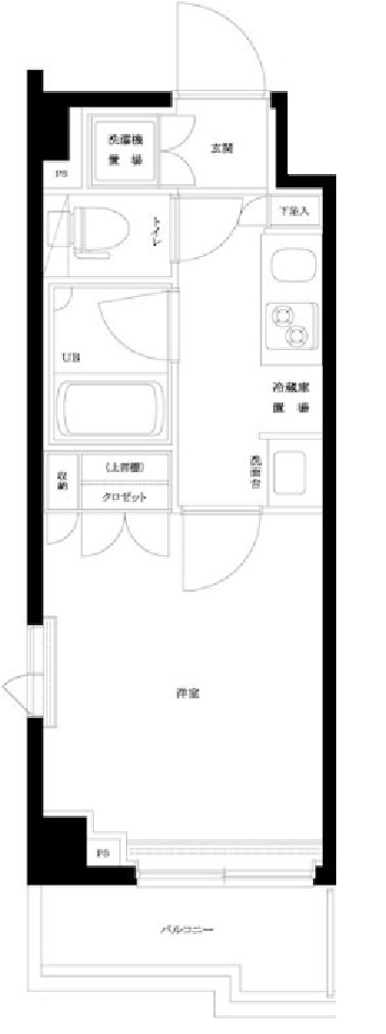 ルーブル多摩川九番館の間取り|間取り　1Kバストイレ別独立洗面台付！クローゼット大きめ