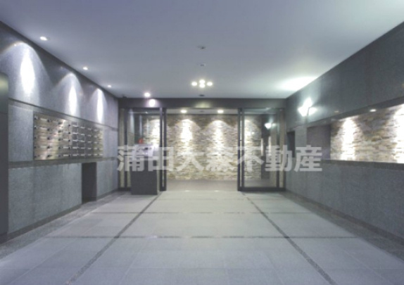 ルーブル多摩川九番館のエントランス|防犯カメラTVモニター付オートロック宅配BOXメールBOX管理人室　エントランス