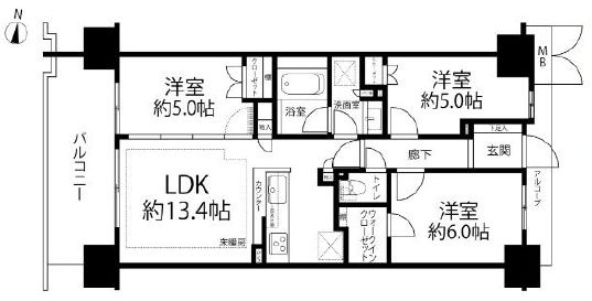 シャリエ清澄白河の間取り|7階部分・日当たり・通風・眺望良好。新規リフォーム施工が完了いたしましたのでいつでも内覧が可能です。