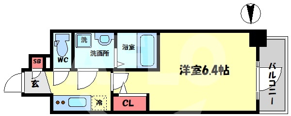 エスリード南森町ラグシスの間取り|エスリード南森町ラグシス　開放感ある間取り