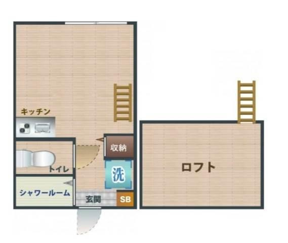 ウェルストン弥生町の間取り|ワンルーム+ロフト