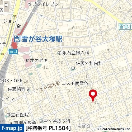 ハイステージ南雪谷の地図